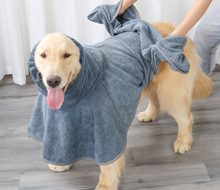 Highly Absorbent Cotton Dog Bathrobe Towel — Premium Post-Bath Comfort - ICYSTA