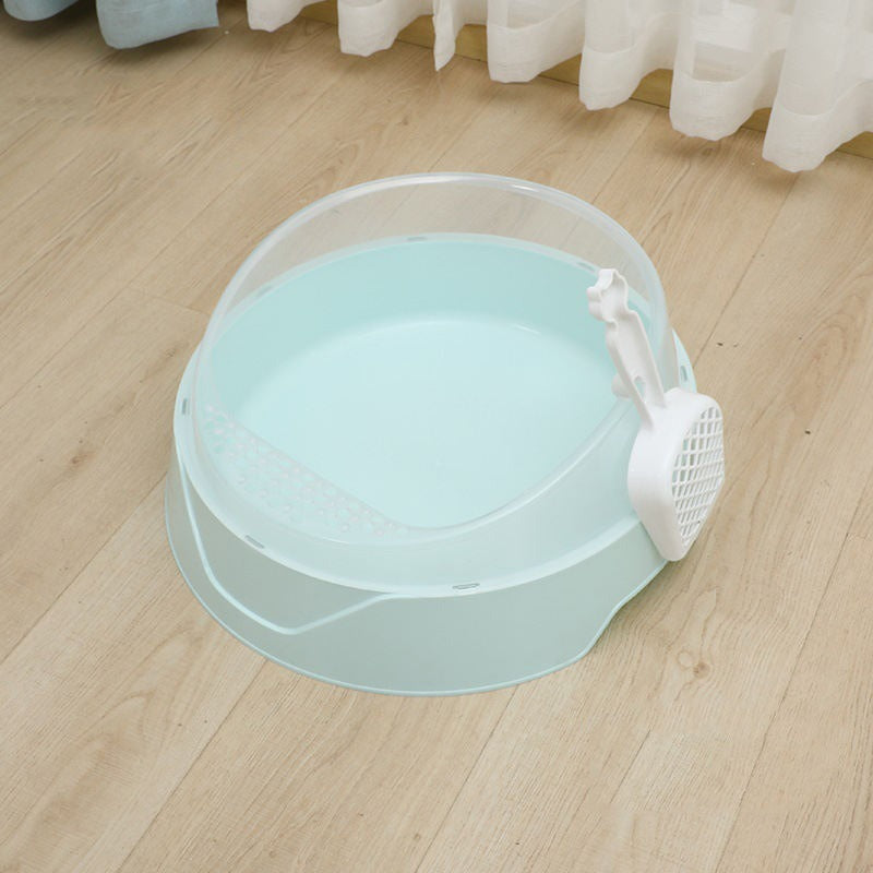 Large Semi-Enclosed Cat Litter Box with Scoop — Easy Access & Odor Control for Senior Cats - ICYSTA