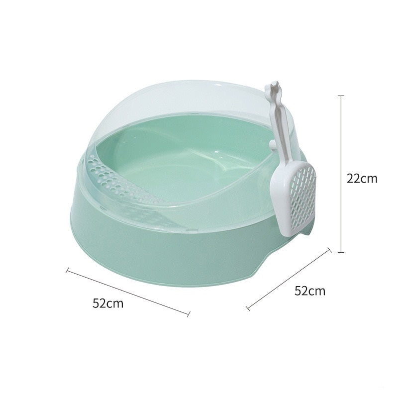 Large Semi-Enclosed Cat Litter Box with Scoop — Easy Access & Odor Control for Senior Cats - ICYSTA