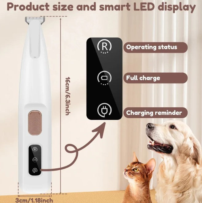 Pet Paw Trimmer with LED Light — Painless Gentle Grooming for Senior Dogs & Cats - ICYSTA