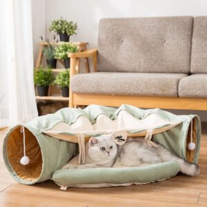 Collapsible Cat Tunnel – Durable and Easy to Wash Foldable Cat Tunnel – Sturdy Design and Washable Fabric