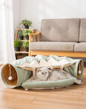 Collapsible Cat Tunnel – Durable and Easy to Wash Foldable Cat Tunnel – Sturdy Design and Washable Fabric