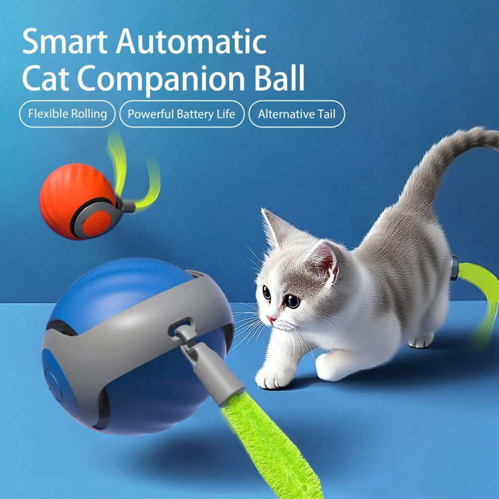 Smart Interactive Cat Ball – Type-C Rechargeable Automatic Cat Toy