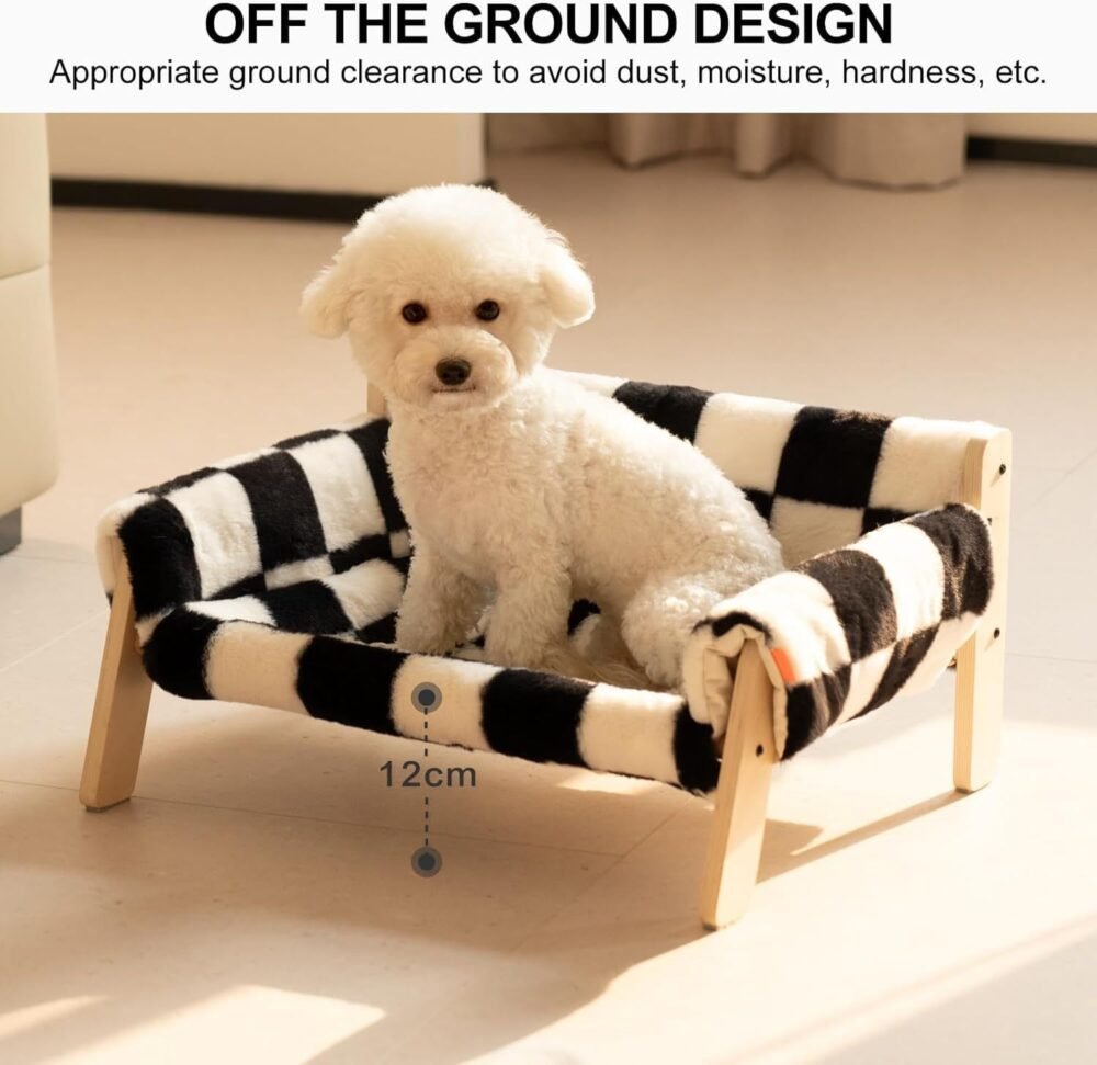 Raised Cat Bed – Sturdy Wooden Leg Sofa with Removable Washable Cover - Image 4