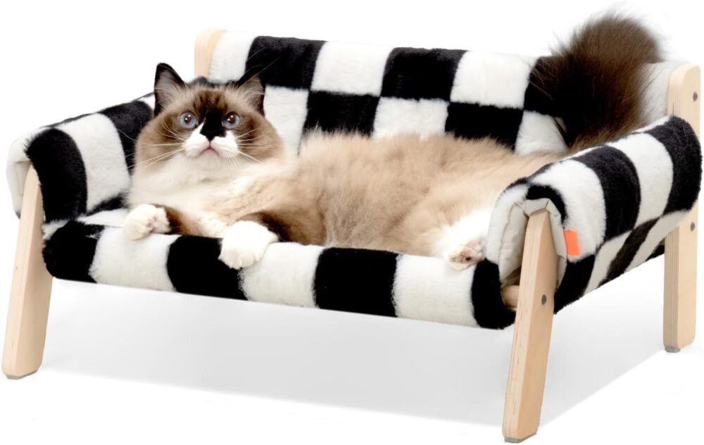 Raised Cat Bed – Sturdy Wooden Leg Sofa with Removable Washable Cover - Image 7