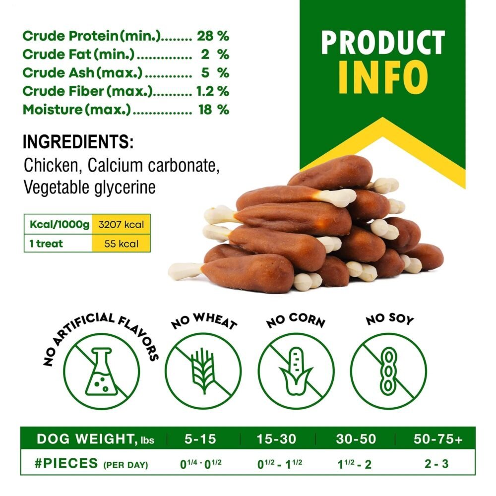 Dog Calcium Bones – Chicken Wrapped, Grain-Free Rawhide-Free Chews - Image 5