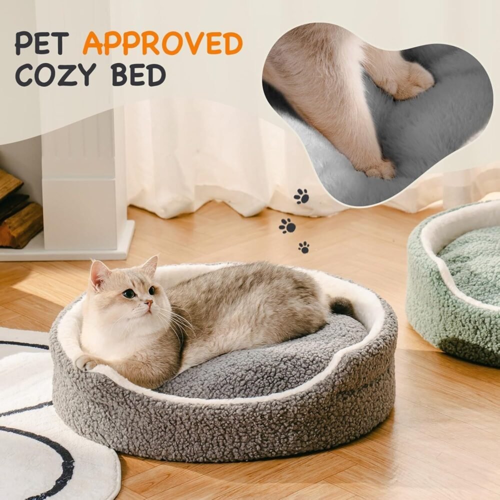 Washable Pet Bed – Orthopedic Plush Round Bed for Small Dogs & Cats