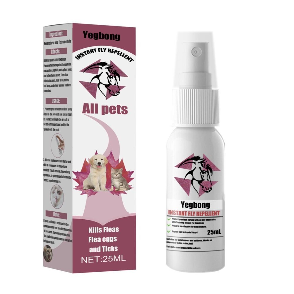 Yegebang Pet Deworming Spray – Natural Flea & Tick Removal, Anti-Itch Relief for Cats & Dogs