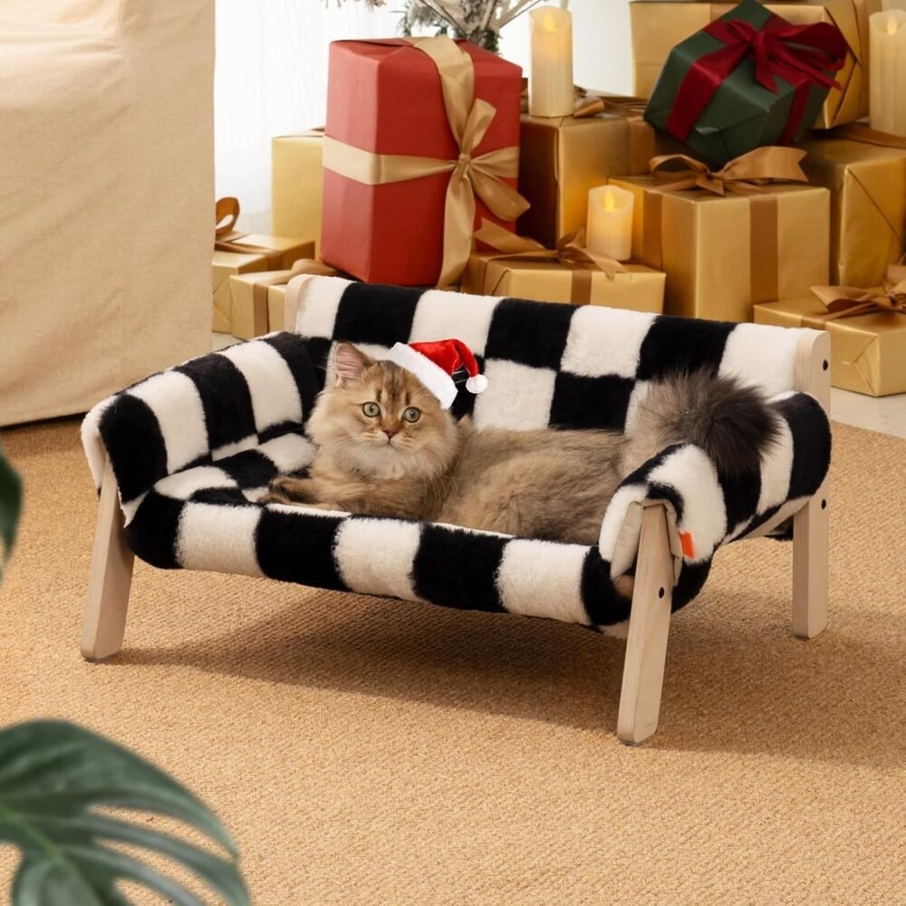 Raised Cat Bed – Sturdy Wooden Leg Sofa with Removable Washable Cover - Image 5