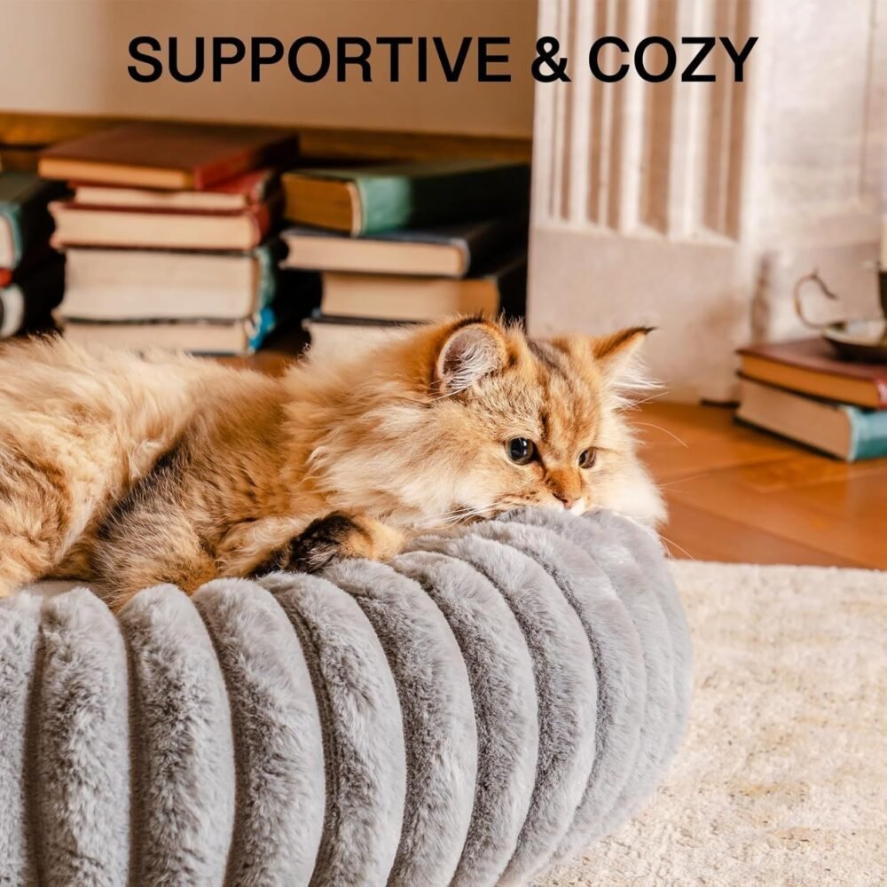 Donut Cat Bed – Washable Fluffy Round Bed for Cats & Puppies - Image 3