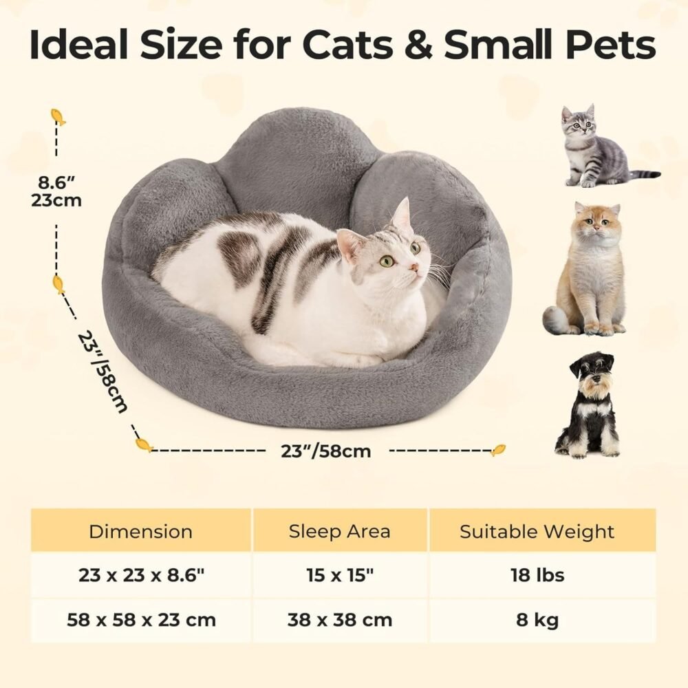 Fluffy Pet Bed – Washable Cat & Small Dog Sofa Bed with Non-Slip Bottom - Image 5