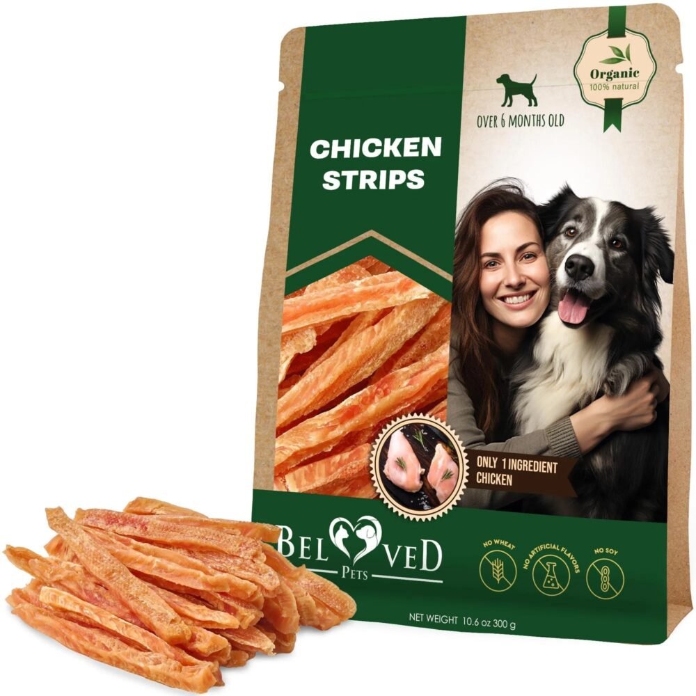 Chicken Strips Dog Treats – Human Grade Grain-Free Meat Sticks 10.6 Oz