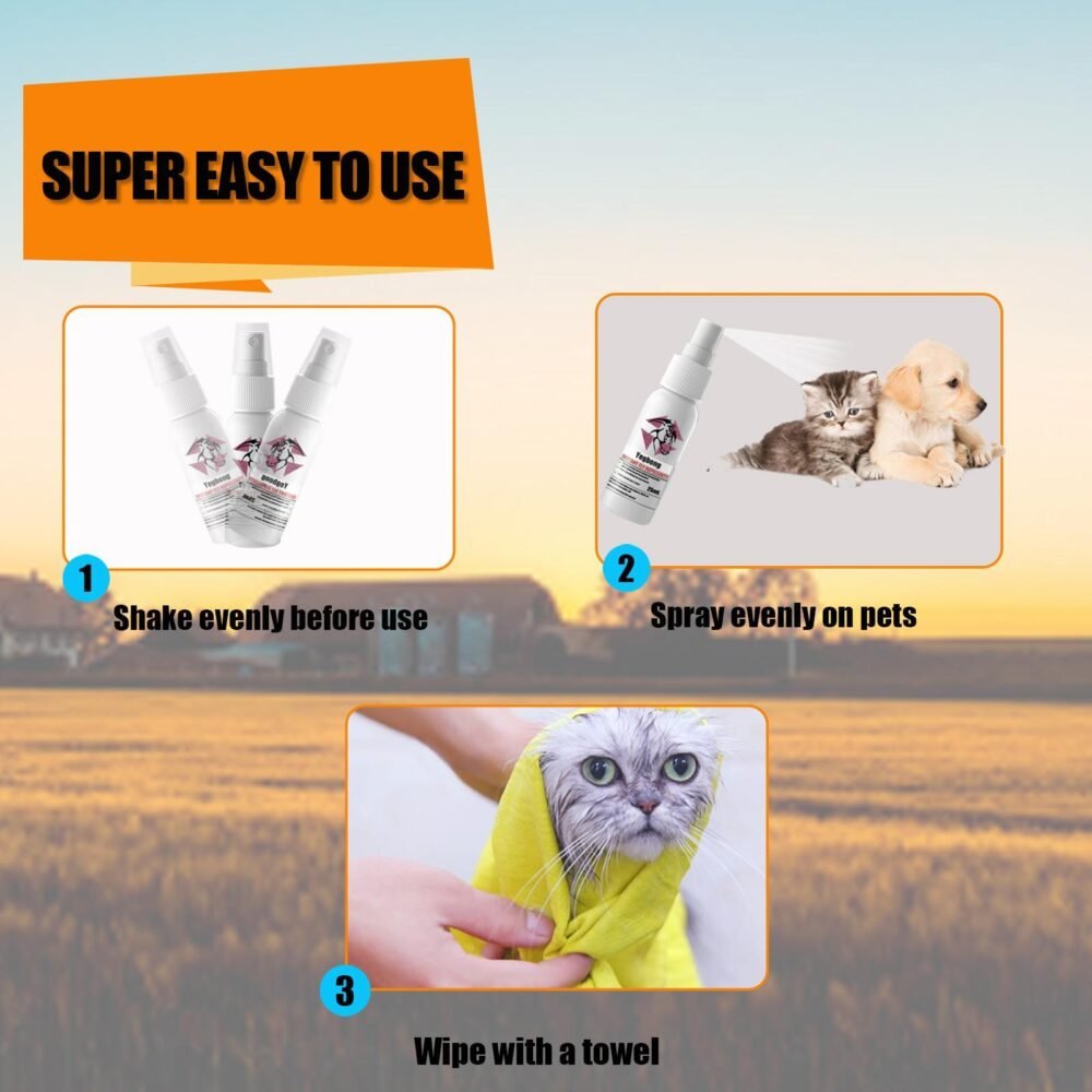 Yegebang Pet Deworming Spray – Natural Flea & Tick Removal, Anti-Itch Relief for Cats & Dogs - Image 8