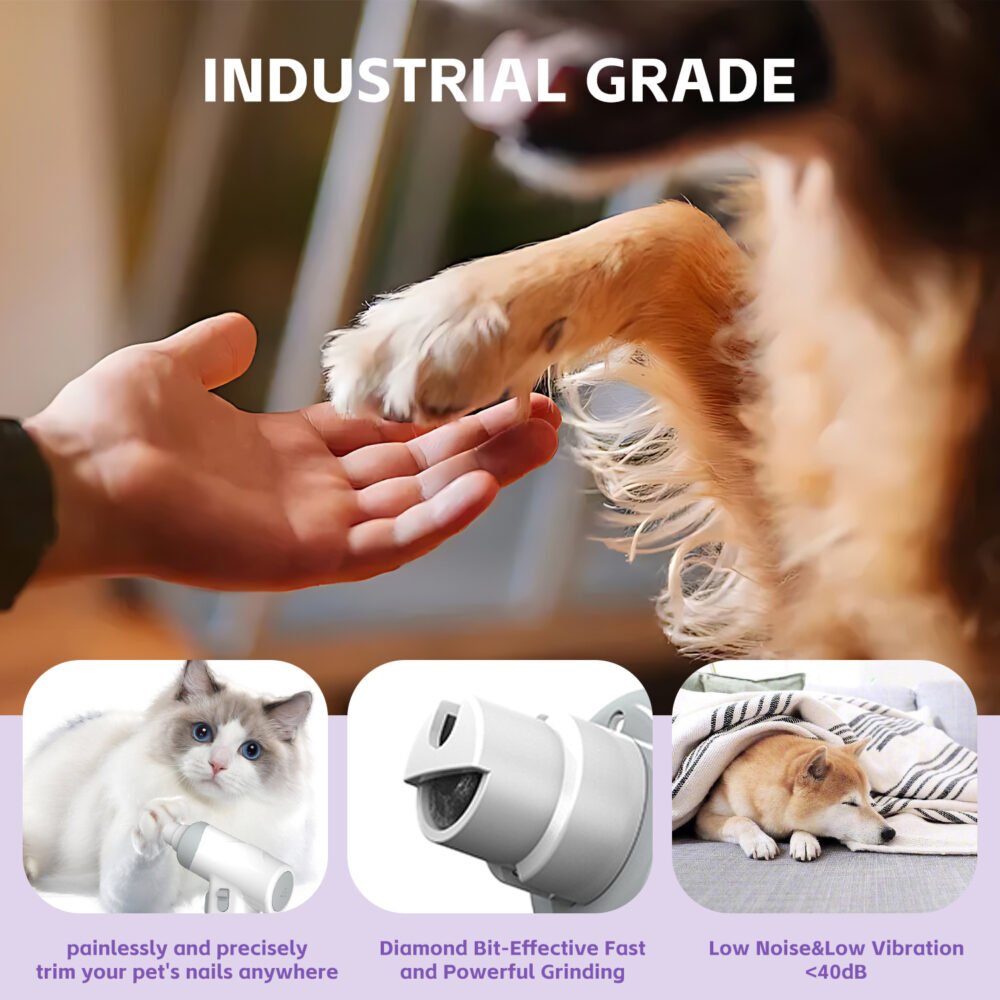 Pet Nail Clippers – USB Rechargeable Dog & Cat Claw Trimmer with LED Light and Safety Guard - Image 3