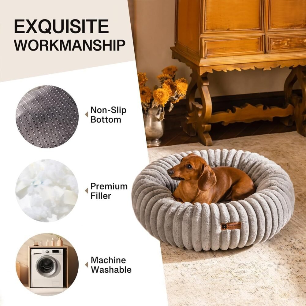 Donut Cat Bed – Washable Fluffy Round Bed for Cats & Puppies - Image 7