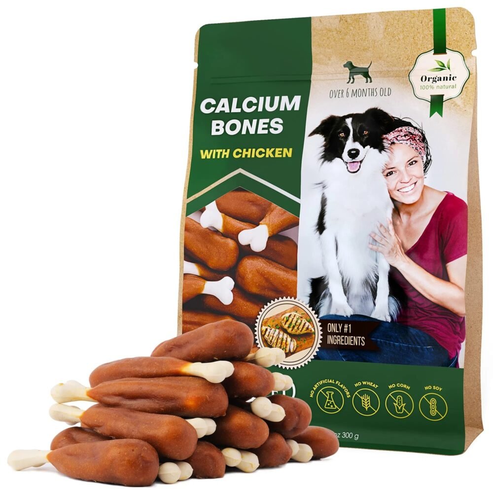 Dog Calcium Bones – Chicken Wrapped, Grain-Free Rawhide-Free Chews