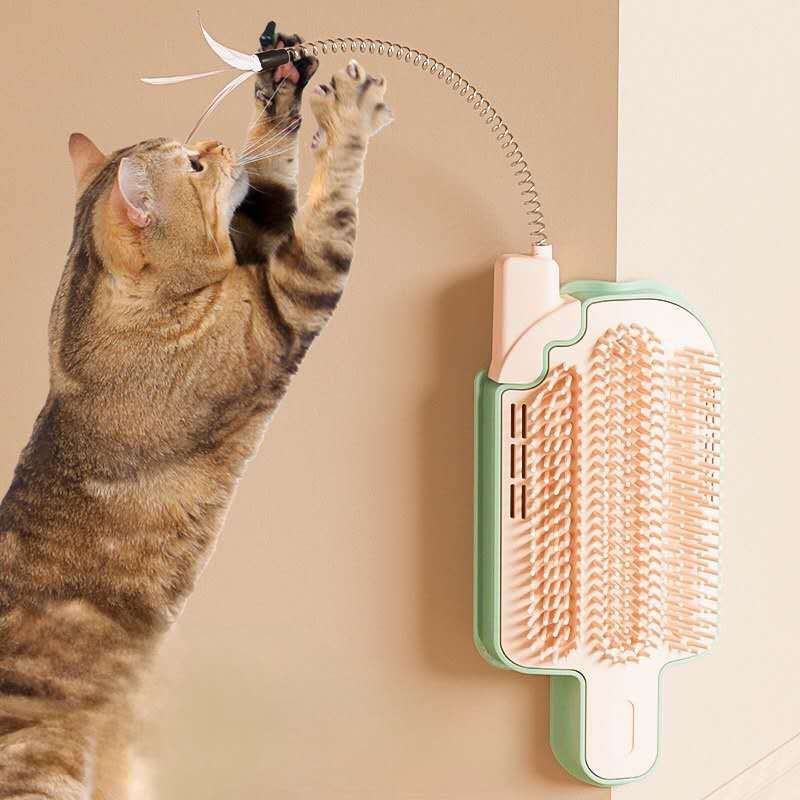 Cat Self Grooming Brush – Popsicle-Shaped Corner Massage Comb & Scratcher