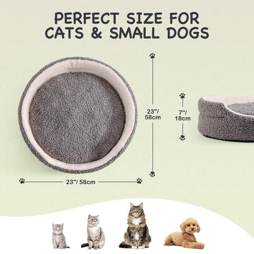 Washable Pet Bed – Orthopedic Plush Round Bed for Small Dogs & Cats - Image 6