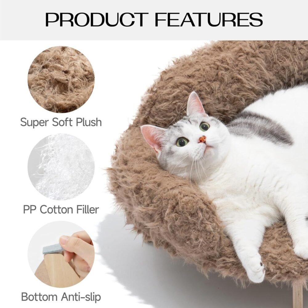 Elevated Cat Bed – Wooden Pet Sofa with Washable Cover for Cats & Small Dogs - Image 5