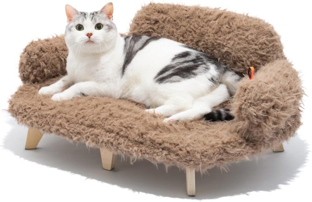 Elevated Cat Bed – Wooden Pet Sofa with Washable Cover for Cats & Small Dogs - Image 6