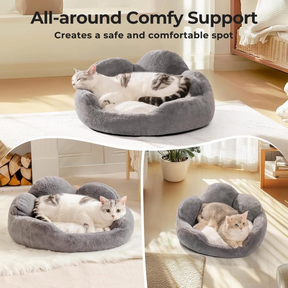 Fluffy Pet Bed – Washable Cat & Small Dog Sofa Bed with Non-Slip Bottom - Image 8