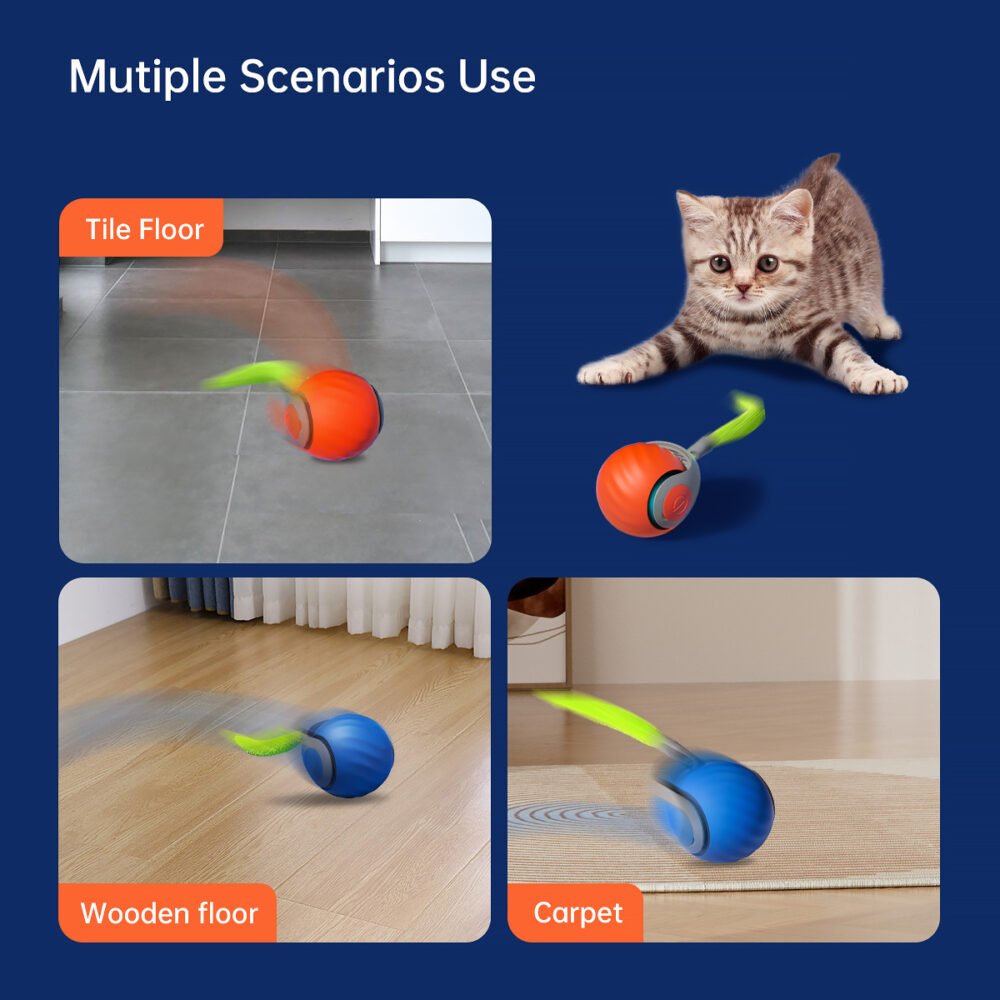 Smart Interactive Cat Ball – Type-C Rechargeable Automatic Cat Toy - Image 4