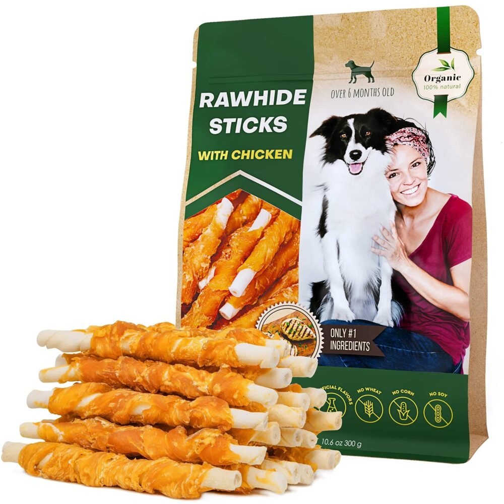 Dog Sticks Wrapped With Chicken – Natural Grain-Free Chew Treats