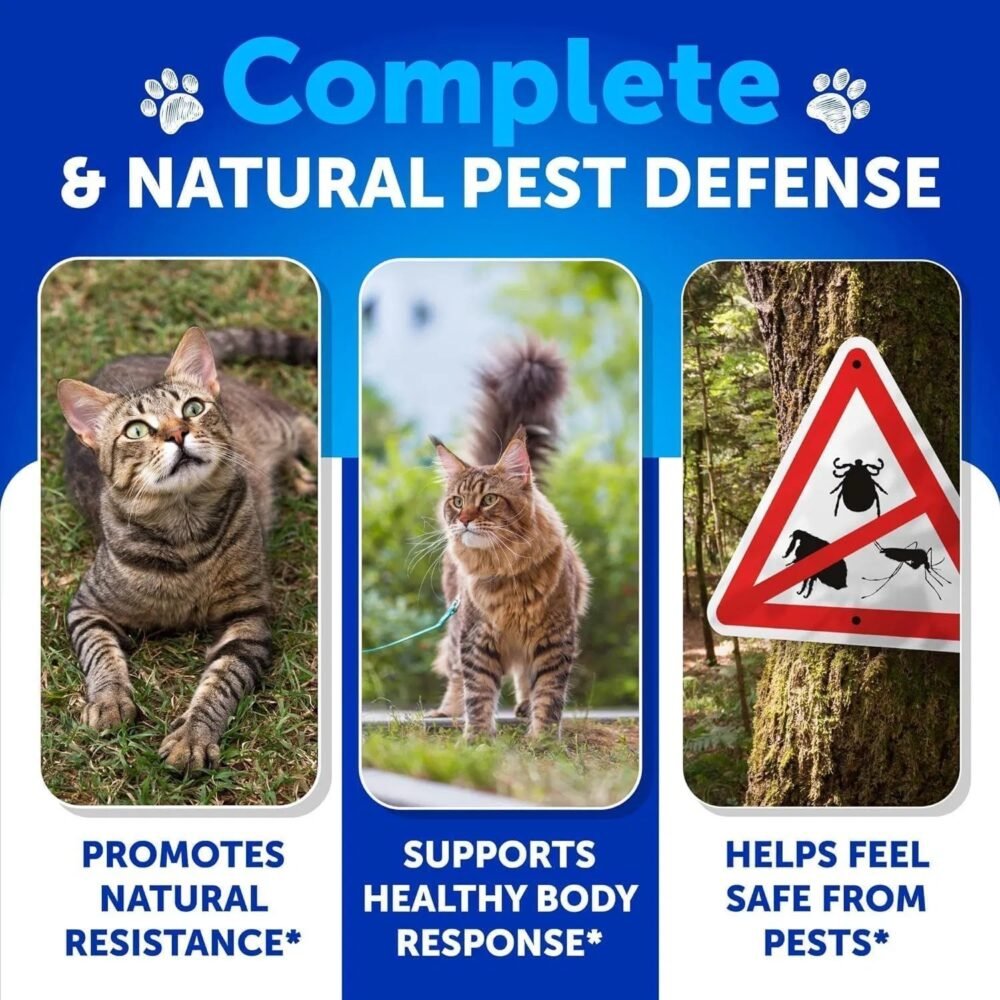 Flea Treatment For Cats – Natural Tick Prevention Chewable Supplement (135 Soft Chews) - Image 7