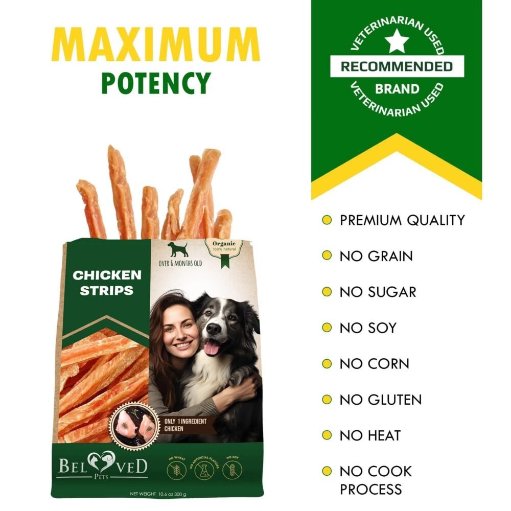 Chicken Strips Dog Treats – Human Grade Grain-Free Meat Sticks 10.6 Oz - Image 7